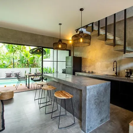 Canggu Private Townhouse With Private Pool, Tropical Industrial Style